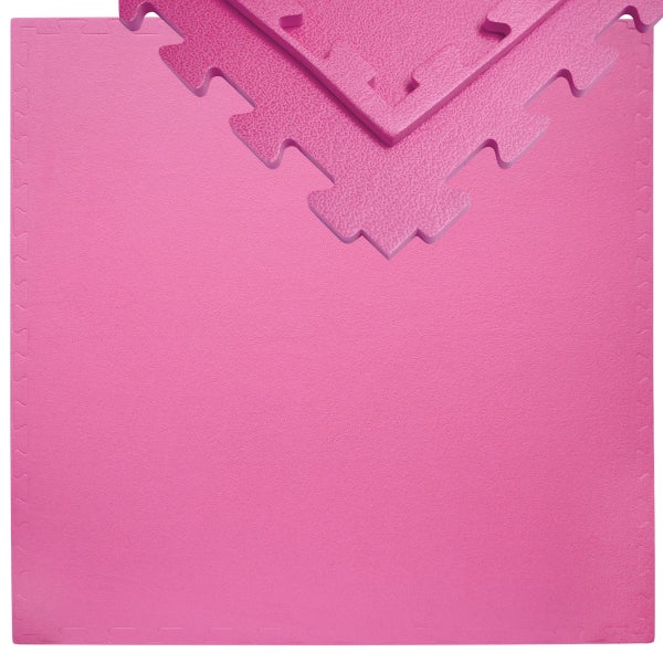 12mm Trainingsmatte mit Rand - 90x90cm Bodenschutz-Matte Pink