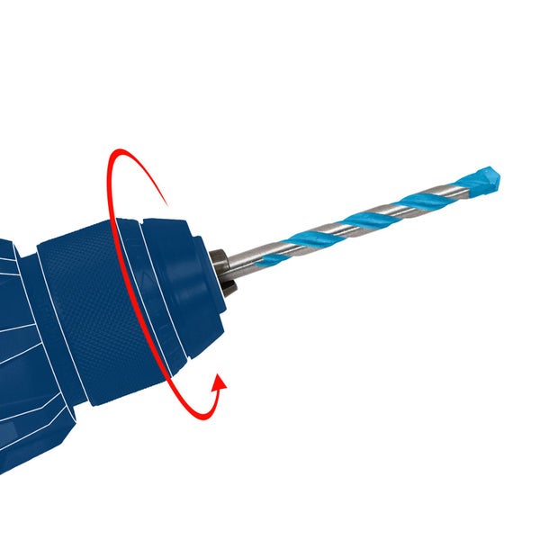 Bohrmaschine mit rotierendem Steinbohrer