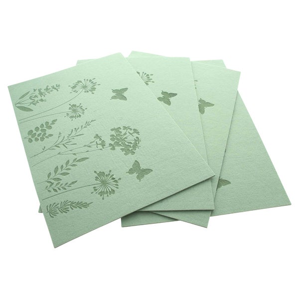 FRANK FLECHTWAREN | Platzmatte Blumenwiese, 4er Set, 45 x 30 cm, FILZ AUS PET
