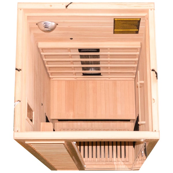 Dewello® Infrarotkabine Infrarotsauna HAMLIN 90cm x 90cm inkl. 4 Vollspektrumstrahler, Karbonstrahler, 1 Person, LED