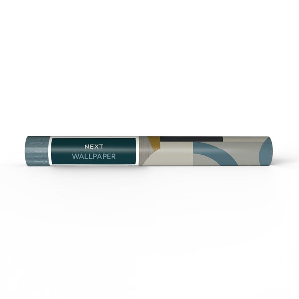 Next Vliestapete | Retro Shapes Geo - Blau - 10mx52cm