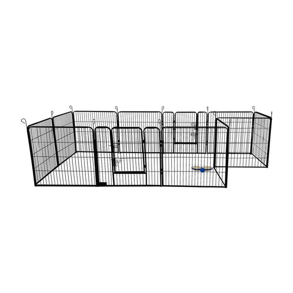 Home Deluxe - Welpenauslauf BARKI - 80 x 80 cm, 12-Teilig, Farbe: Schwarz, inkl. Türverriegelung, abgerundete Ecken und Kanten I Welpenspielplatz Welpenfreilauf