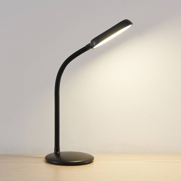 PRIOS LED Tischlampe Opira ( Touchdimmer)mit USB Anschluss dimmbar (Modern) in Schwarz (1 flammig, ) - Tischleuchte Schreibtischlampe Nachttischlampe Touch Lampe