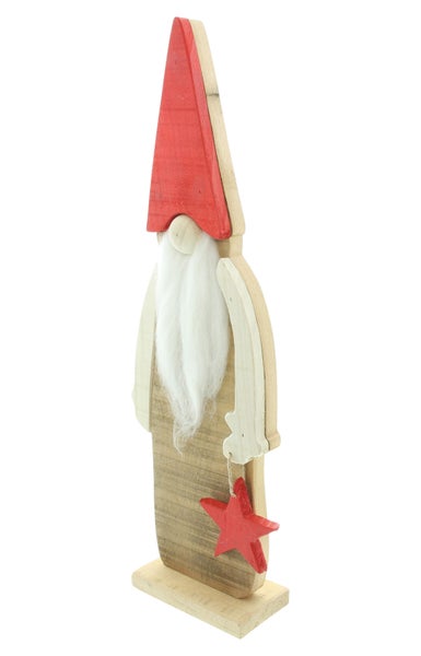 FRANK FLECHTWAREN | Figur Tomte, Höhe 43 cm, HOLZ, KUNSTSTOFF