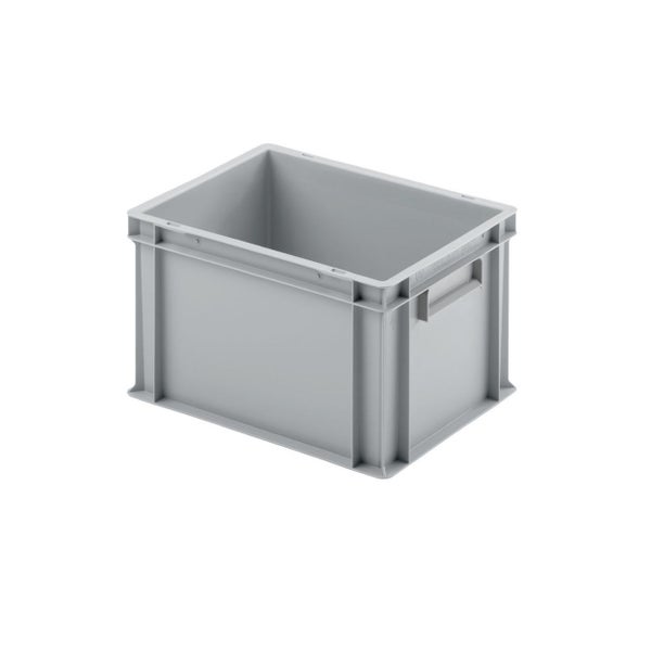 PROREGAL SuperSparSet 8 x Eurobehälter Mit Geschlossenem Griff und Auflagedeckel HxBxT 23,5 x 30 x 40 cm 22 Liter Grau Eurobox Transportbox