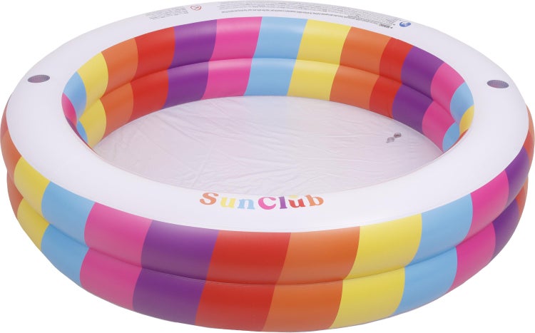 Rundes aufblasbares Kinderplanschbecken mit zwei Luftkammern und gestreiftem Design von SunClub
