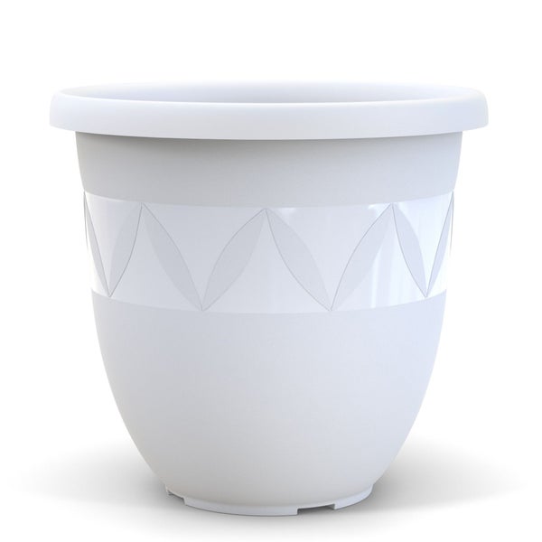 Plastard Blumentopf Capri Ø 24x20 cm Weiß - Pflanzkübel Übertopf Pflanztopf