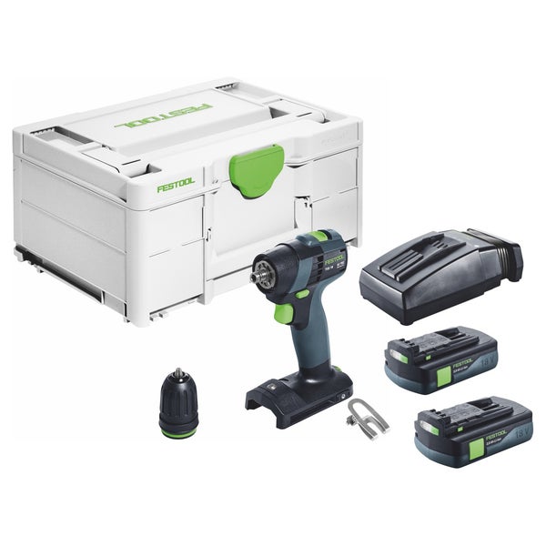 Festool TXS 18-Basic Akku Bohrschrauber 18 V 40 Nm Brushless + 2x Akku 3,0 Ah + Ladegerät + Systainer