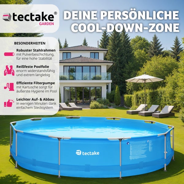 Swimming Pool tectake Summertime rund 360 x 76 cm