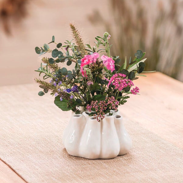 FRANK FLECHTWAREN|Dekovase Koralle, 14,5 x 14 x 9 cm, PORZELLAN