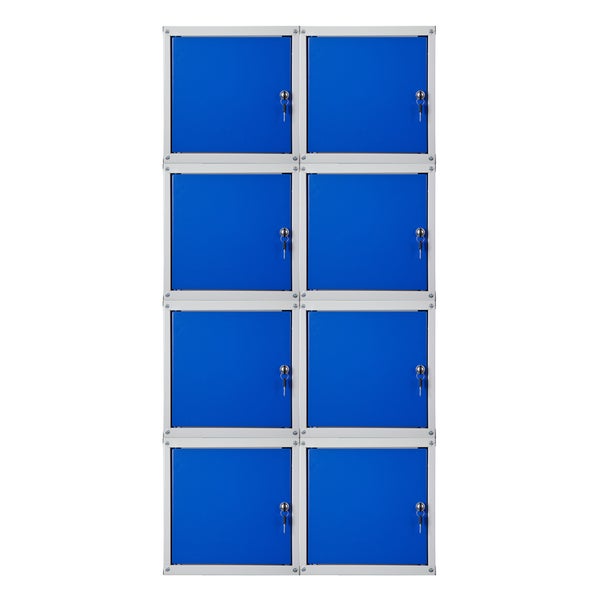 PROREGAL Mega Deal 8x Schließfachwürfel Cubic HxBxT 35 x 35 x 35 cm Grau-Blau