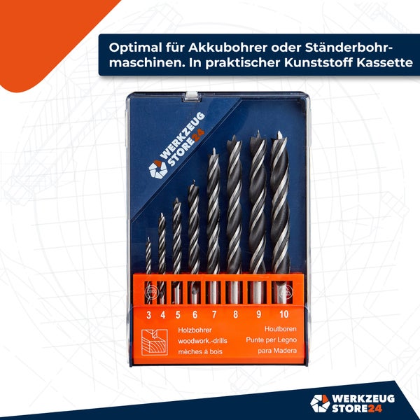 Holzbohrer Set in geöffneter Aufbewahrungsbox