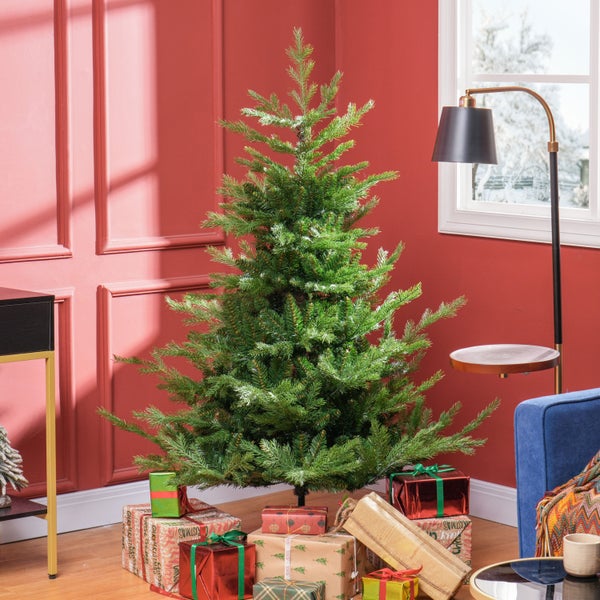 HOMCOM 180 cm Weihnachtsbaum Künstlich Naturgetreu Dichte Zweige Christbaum mit 1942 Astspitzen realistisches Aussehen für Weihnachtsfest Grün
