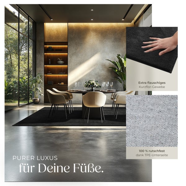 Kurzflorteppich tectake rutschfeste Unterseite verschiedene Größen und Farben 200 x 290 cm