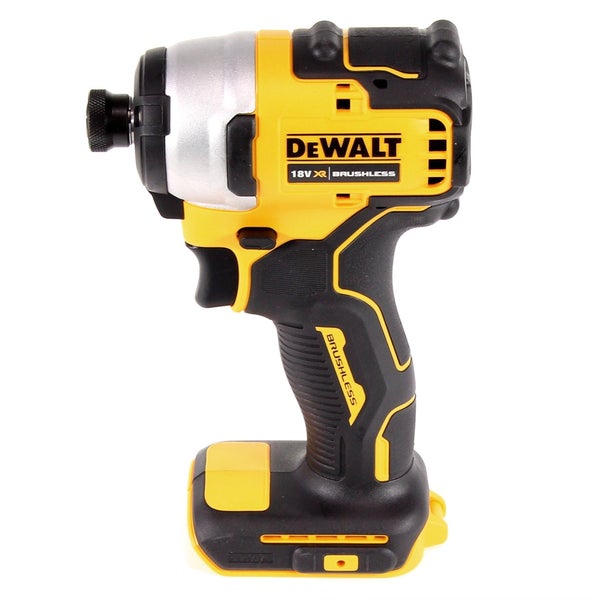 Gelb-schwarzer DeWALT Akku-Schlagschrauber 18 Volt XR Brushless mit ergonomischem Griff.