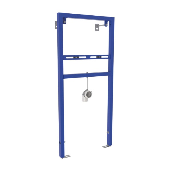 Vorwandelement für Urinal aus blauem Metall inklusive Montageset.