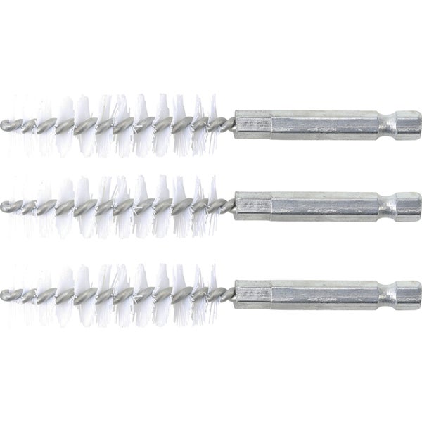 BGS Nylonbürste 15 mm Antrieb Außensechskant 6,3 mm (1/4) 3tlg. - 3078-15-N