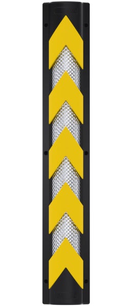UvV Eckwandschutz 900mm hoch aus Kunststoff reflektierend inkl. Befestigungsmaterial / schwarz/weiß