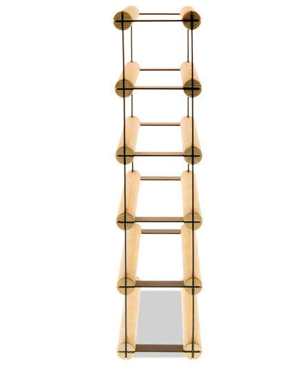 PROREGAL Modulares Weinregal Vinotega Mod Metal HxBxT 52,5 x 12,5 x 24,5 cm 1 x 5 Flaschen Massives Kiefernholz Natur