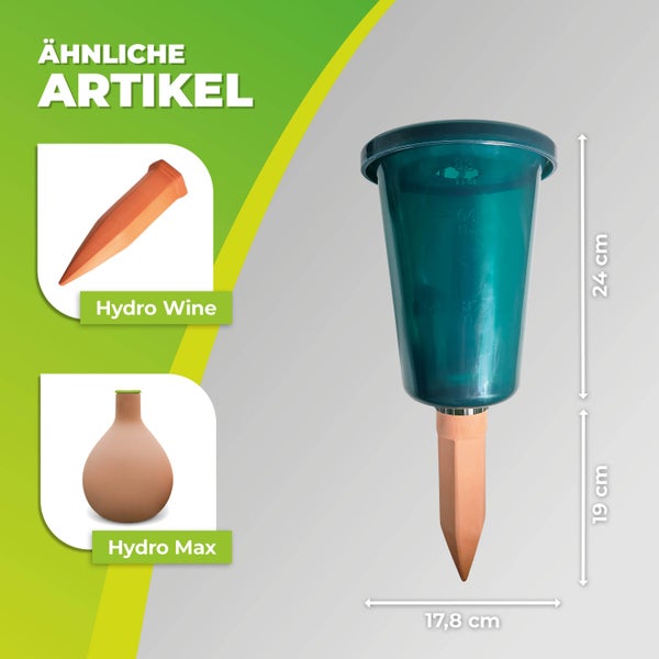 Hochbeet Bewässerungssystem Hydro Cup mit 4 Tonkegeln und Becheraufsätzen