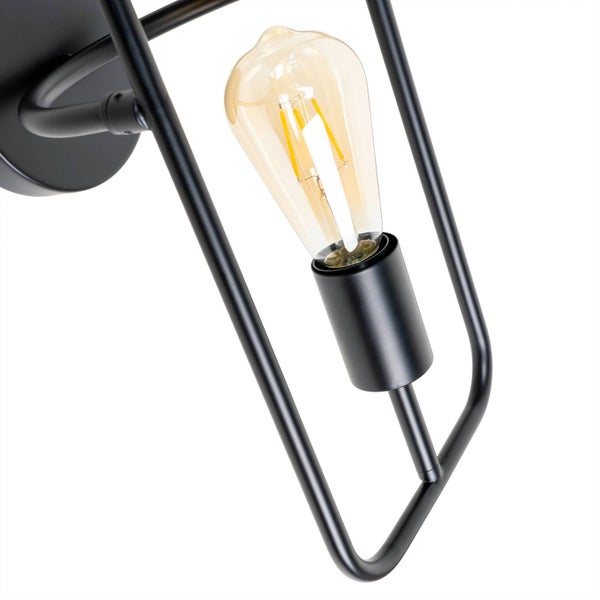 Wandleuchte mit geometrischem Design und Glühbirne