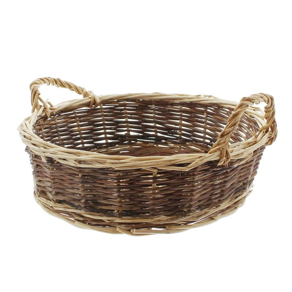 FRANK FLECHTWAREN | Schale Natur/Weiß, mittel, WEIDE, Ø 27 x 8 cm