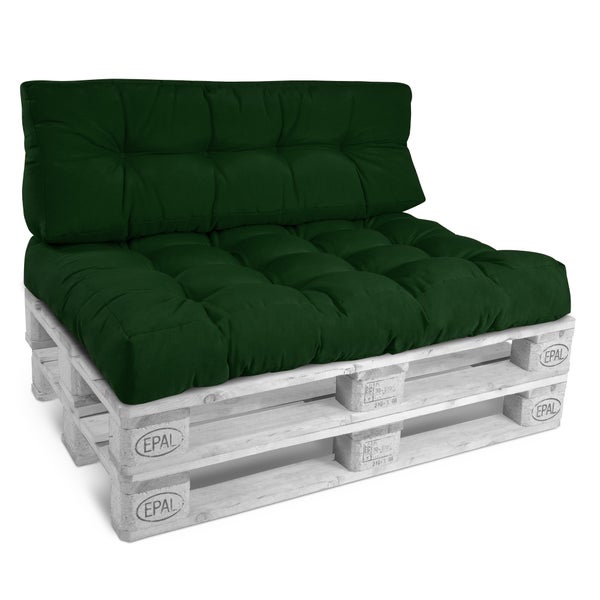 Beautissu ECO Style Palettenkissen Rücken 120x40x10cm Dunkelgrün