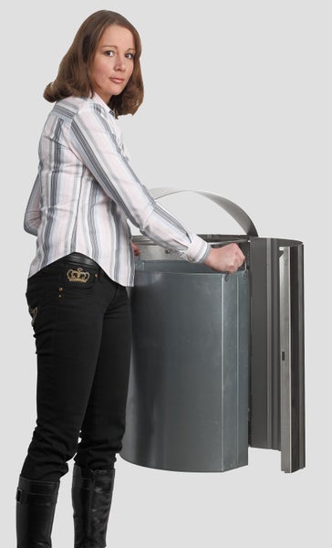 PROREGAL Robuster Wandabfallsammler Mit Schutzdach Für Aussenbereich 50 Liter HxBxT 79 x 48 x 35 cm Edelstahl