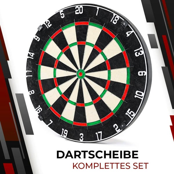 Klassische Dartscheibe mit Standard-Nummerierung und segmentierter Punkteaufteilung.