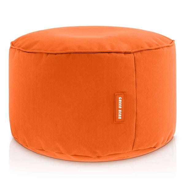 Green Bean Sitzsack-Hocker 45x25cm mit EPS-Perlen Füllung - Fußhocker Fußkissen Sitz-Pouf für Sitzsäcke - Bodenkissen für Kinder und Erwachsene - Fußablage Sitzkissen Sitzhocker Orange