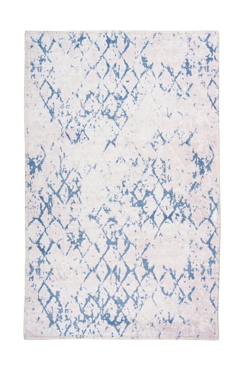 Flachflor Teppich Paradisia Weiß / Blau Modern 80 x 150 cm