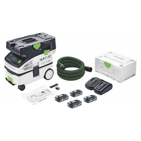 Festool CTLC MINI I-Basic Akku Absaugmobil 36 V ( 2x 18 V ) Staubkl. L + 4x Akku 4,0 Ah + Ladegerät + Systainer