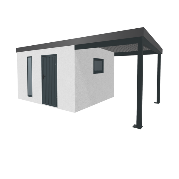 Gartenhaus mit Anbau für zusätzlichen Stauraum oder als Unterstand