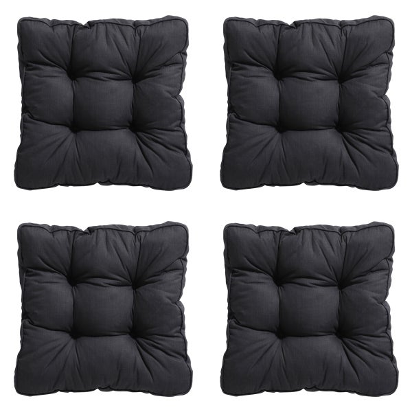 Sitzkissen Florance Basic schwarz - ca. 47x47 cm - 4er-Set