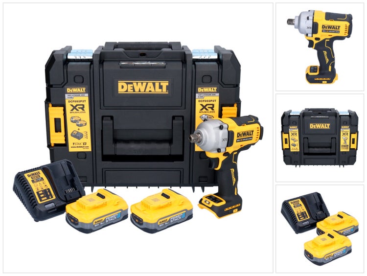 DeWalt Akku Schlagschrauber DCF892P2T mit zwei 18 Volt Akkus, Ladegerät und TSTAK Koffer