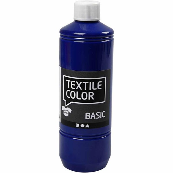 Creativ Company  Textilfarbe, Primärblau, 500 ml, 1 Flasche