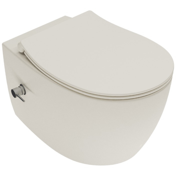 Isvea WC Toilet Badezimmer Wand-WC mit Dusch-WC Elfenbein mit Softclose-Sitz