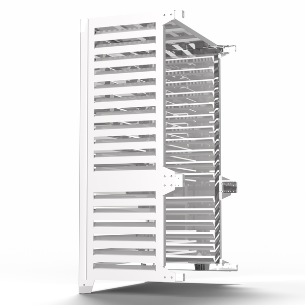 Wärmepumpenabdeckung - Big Blade - Weiß - Boden neben der Wand Größe VL (B 105cm - H 158cm - T 59cm) - Box Air Klima
