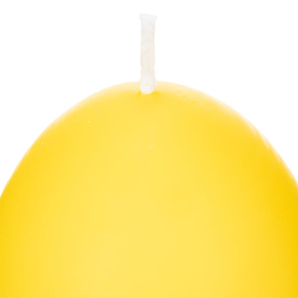 Gelbe Stumpenkerze mit Docht