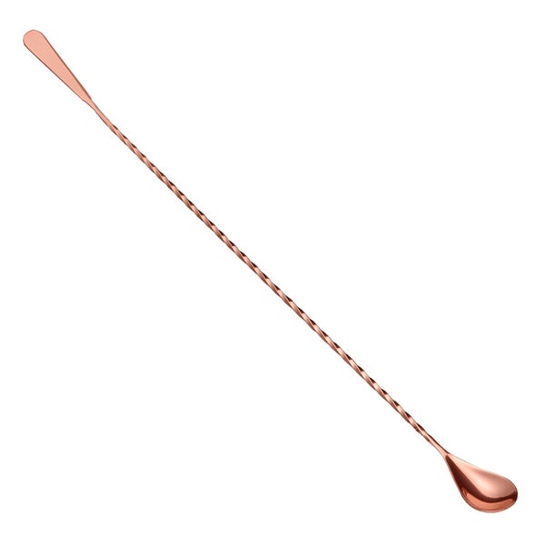 Barlöffel SPATULA mit Spatel Teardrop (45 cm) - Kupferfarbe | Für Cocktails & Longdrinks