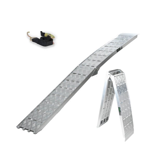 TRUTZHOLM 1 x Auffahrrampe klappbar 226 cm Traglast 680 kg Alu grau Motorradrampe Verladerampe