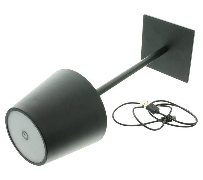 FRANK FLECHTWAREN | LED-Tischlampe Black, METALL, KUNSTSTOFF, 11 x 11 x 31,5 cm
