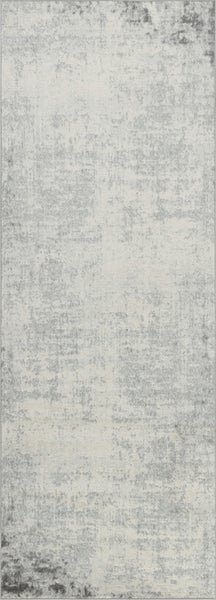 Abstrakt Moderner Flurteppich Weiß/Grau 80x220 cm ALIX