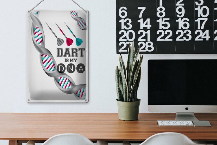 Blechschild Spruch 20x30cmDart is my DNA Schild