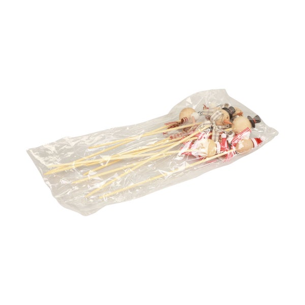 Dekorationsstecker mit Holzfiguren in Verpackung