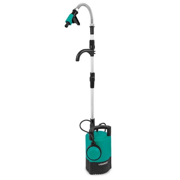 VONROC Regenfasspumpe Elektrisch - Tauchpumpe für Regenwassertonne 23V - 400W - 5200 l/h - Trockenlaufschutz - Universal-Schlauchkupplung