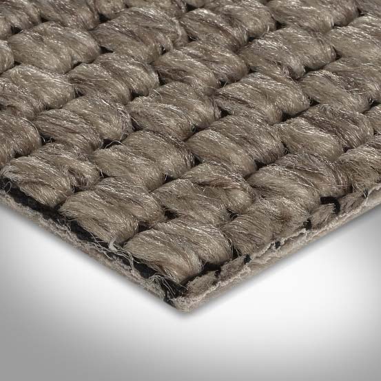 Auslegware Teppichboden mit Sisal in Braun natürliche Optik mit Vliesrücken 400 cm Breite (Meterware)