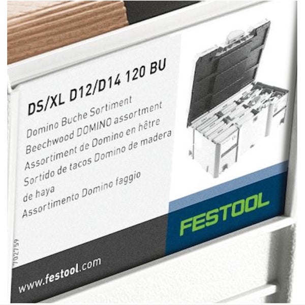 Festool Domino XL Sort. DS/XL D12/D14 Dübel Buche 128 Stk. BU im Systainer ( 498205 )