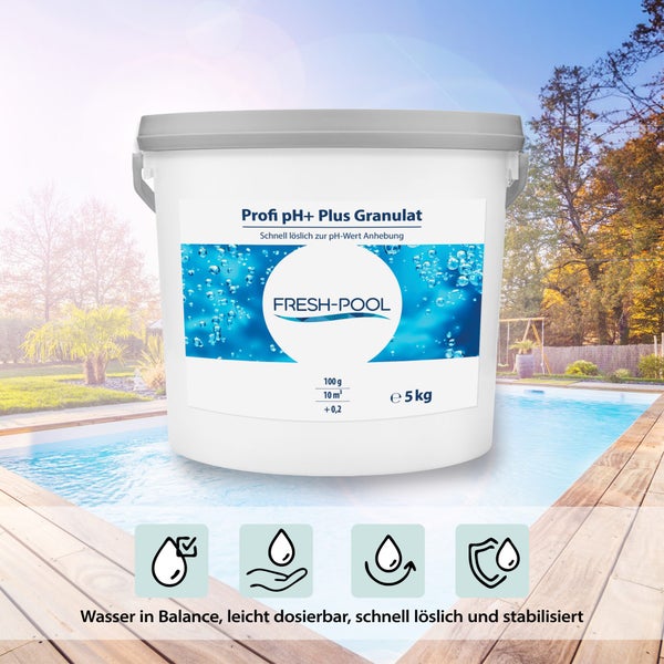 Fresh-Pool Profi pH+ Plus Granulat 5 kg - ph Heber Pool Granulat | ph<br />Plus Pool Granulat | ph Wert Heber