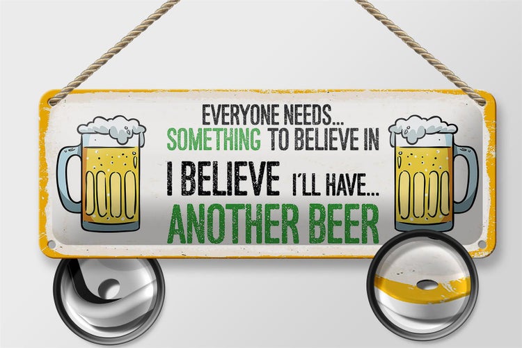 Blechschild Spruch Bier I´ll have another Beer 27x10cm Dekoration